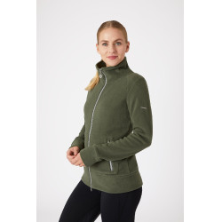 Fleece paardrijjas Horze Ellie dames Smaragdgroen