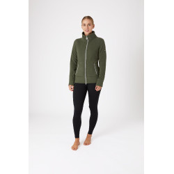 Fleece paardrijjas Horze Ellie dames Smaragdgroen