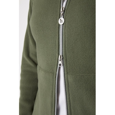 Fleece paardrijjas Horze Ellie dames Smaragdgroen