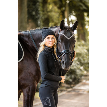 Functionele top met lange mouwen Luminox Horze dames Zwart