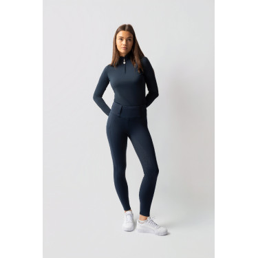Hybride thermische rijbroek Horze Anya full grip Blueberry Blauw