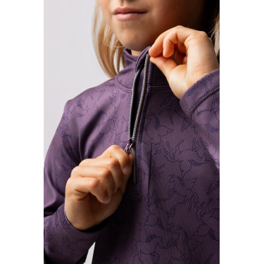 Trainings-T-shirt Pegasus kind Horze Vuursteen Grijs