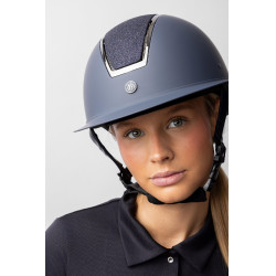 Glanzende Metalen Helm Monarch II Horze Donkerblauw