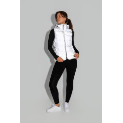 Gewatteerde mouwloze damesbodywarmer Horze reflecterend Reflecterend zilver