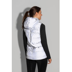 Gewatteerde mouwloze damesbodywarmer Horze reflecterend Reflecterend zilver
