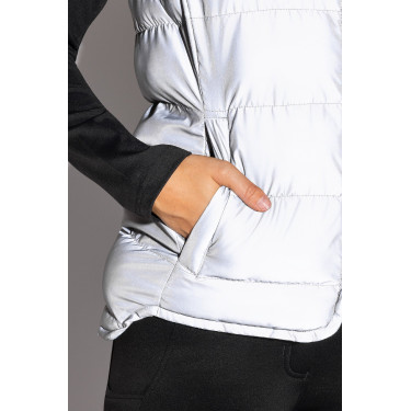 Gewatteerde mouwloze damesbodywarmer Horze reflecterend Reflecterend zilver