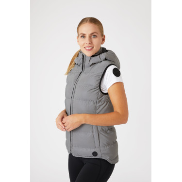 Gewatteerde mouwloze damesbodywarmer Horze reflecterend Reflecterend zilver