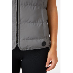 Gewatteerde mouwloze damesbodywarmer Horze reflecterend Reflecterend zilver