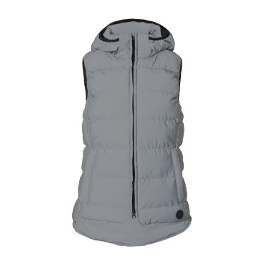Gewatteerde mouwloze damesbodywarmer Horze reflecterend Reflecterend zilver
