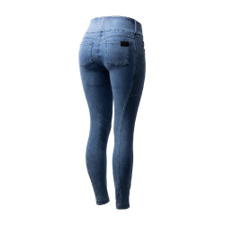 Horze Carolyn denim fullgrip damesrijbroek Licht denim Blauw Horze Carolyn denim fullgrip damesrijbroek Licht denim Blauw