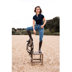 Horze Carolyn denim fullgrip damesrijbroek Licht denim Blauw Horze Carolyn denim fullgrip damesrijbroek Licht denim Blauw