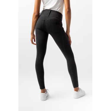 Horze Carolyn denim fullgrip damesrijbroek Zwart