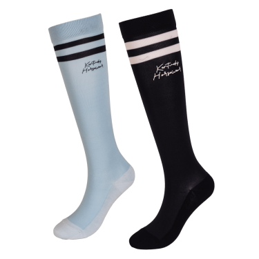 Kentucky Stripes sokken set van 2 Donkerblauw / lichtblauw