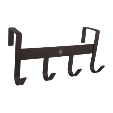 Mat metalen hoofdstelhanger met 4 haken Grooming Deluxe Zwart