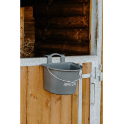 Hippotonic voederbak met haken en handvat Donkergrijs
