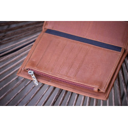 Portefeuille Pénélope Bertille Cognac Bruin