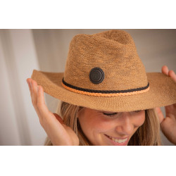 Hoed Pénélope Raffia Kameel Bruin