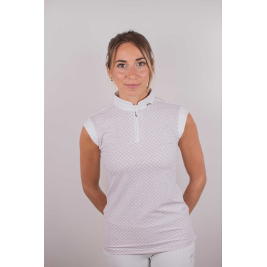 Wedstrijdpolo Pénélope Seville Wit / roze logo