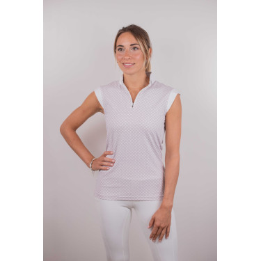 Wedstrijdpolo Pénélope Seville Wit / roze logo