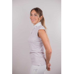 Wedstrijdpolo Pénélope Seville Wit / roze logo