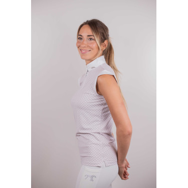 Wedstrijdpolo Pénélope Seville Wit / roze logo