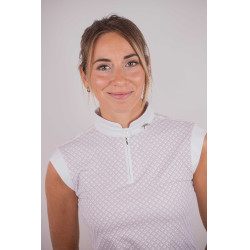 Wedstrijdpolo Pénélope Seville Wit / roze logo