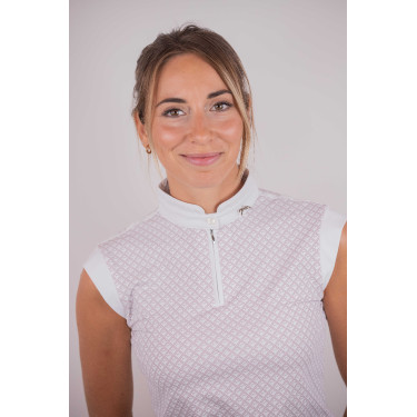 Wedstrijdpolo Pénélope Seville Wit / roze logo