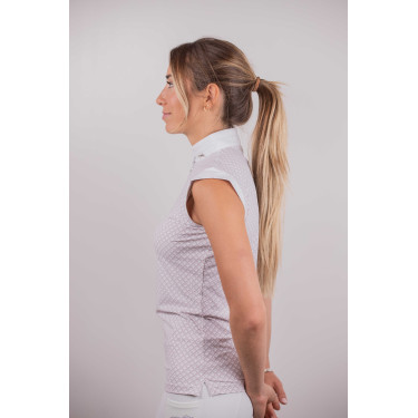 Wedstrijdpolo Pénélope Seville Wit / roze logo