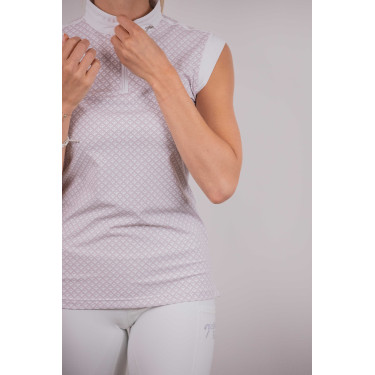 Wedstrijdpolo Pénélope Seville Wit / roze logo