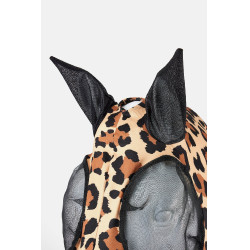 Horze elastisch anti-vliegenmasker met rits Luipaard Motieven