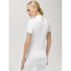 Wedstrijdpolo Linsay Tommy Hilfiger Equestrian dames met korte mouwen Optisch wit