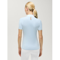 Wedstrijdpolo Linsay Tommy Hilfiger Equestrian dames met korte mouwen Lief blauw