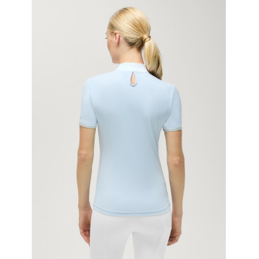 Wedstrijdpolo Linsay Tommy Hilfiger Equestrian dames met korte mouwen Lief blauw