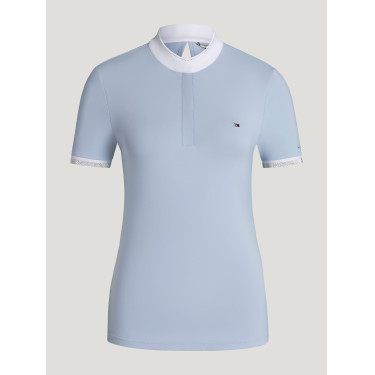 Wedstrijdpolo Linsay Tommy Hilfiger Equestrian dames met korte mouwen Lief blauw
