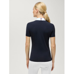 Wedstrijdpoloshirt Selma Tommy Hilfiger Equestrian dames met korte mouwen Woestijnlucht Blauw