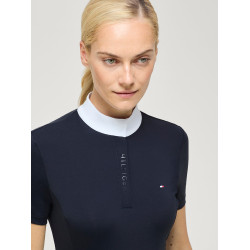 Wedstrijdpoloshirt Selma Tommy Hilfiger Equestrian dames met korte mouwen Woestijnlucht Blauw