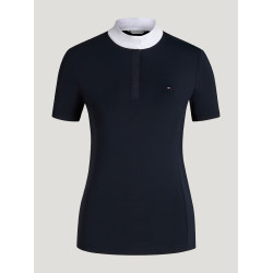 Wedstrijdpoloshirt Selma Tommy Hilfiger Equestrian dames met korte mouwen Woestijnlucht Blauw