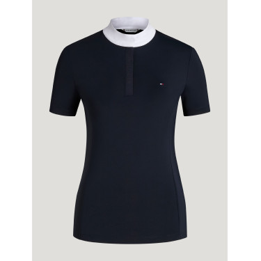 Wedstrijdpoloshirt Selma Tommy Hilfiger Equestrian dames met korte mouwen Woestijnlucht Blauw
