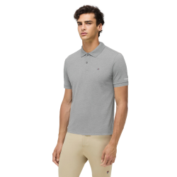 Tommy Hilfiger Equestrian heren poloshirt met korte mouwen Gemêleerd grijs