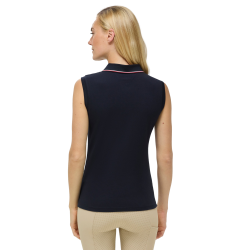 Cordova mouwloze polo voor dames van Tommy Hilfiger Equestrian Woestijnlucht Blauw Cordova mouwloze polo voor dames van Tommy Hilfiger Equestrian Woestijnlucht Blauw