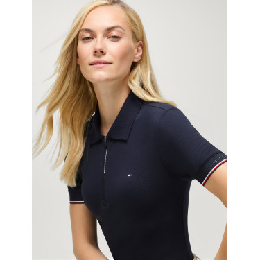 Dames zip-polo Anaheim Tommy Hilfiger Equestrian Woestijnlucht Blauw