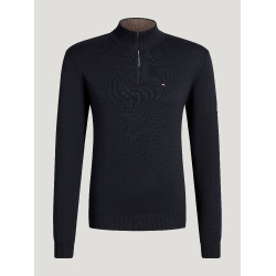 Heren 1/4-zip trui Tommy Hilfiger Equestrian Irvine Woestijnlucht Blauw