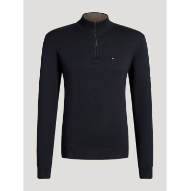 Heren 1/4-zip trui Tommy Hilfiger Equestrian Irvine Woestijnlucht Blauw