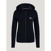 Dameshoodie met rits en capuchon Tommy Hilfiger Equestrian Whitney Woestijnlucht Blauw