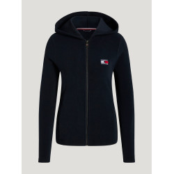 Dameshoodie met rits en capuchon Tommy Hilfiger Equestrian Whitney Woestijnlucht Blauw