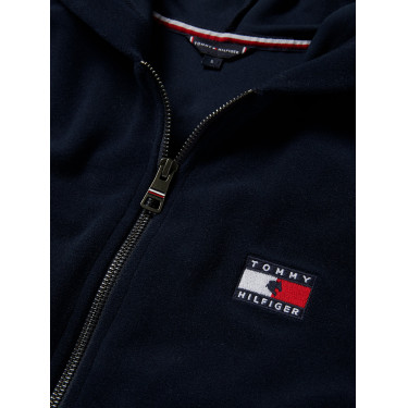 Dameshoodie met rits en capuchon Tommy Hilfiger Equestrian Whitney Woestijnlucht Blauw