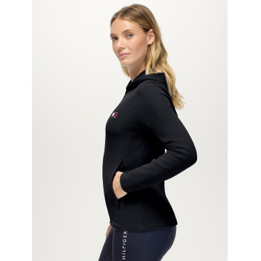 Dameshoodie met rits en capuchon Tommy Hilfiger Equestrian Whitney Woestijnlucht Blauw