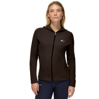 Dameshoodie met rits en capuchon Tommy Hilfiger Equestrian Whitney Brookwood Bruin