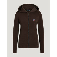 Dameshoodie met rits en capuchon Tommy Hilfiger Equestrian Whitney Brookwood Bruin
