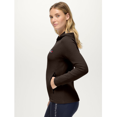 Dameshoodie met rits en capuchon Tommy Hilfiger Equestrian Whitney Brookwood Bruin Dameshoodie met rits en capuchon Tommy Hilfiger Equestrian Whitney Brookwood Bruin